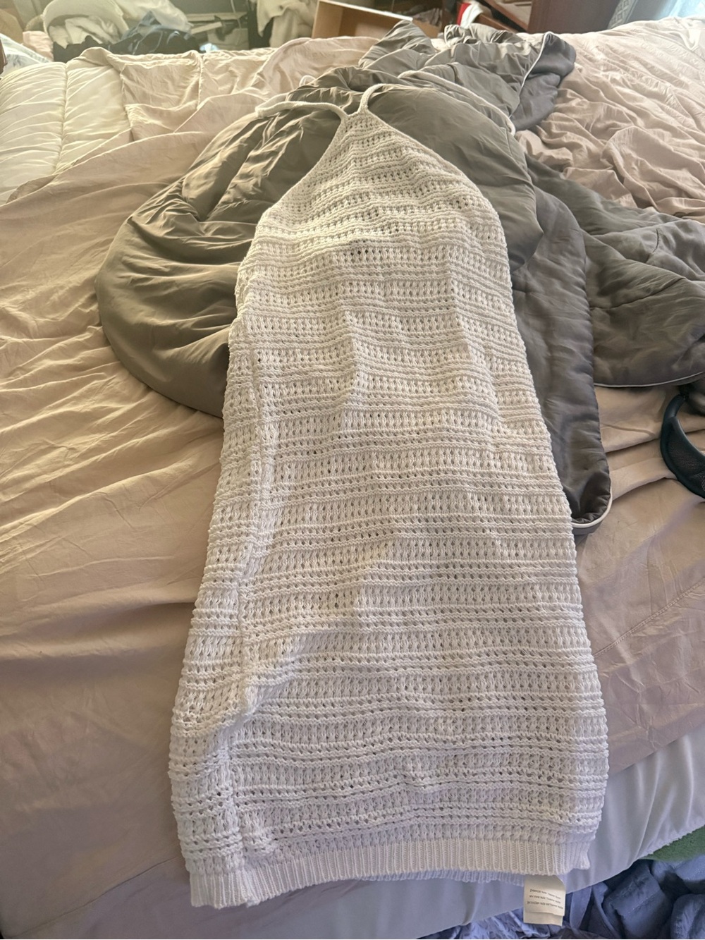 Missguided White Crochet Swim Coverup